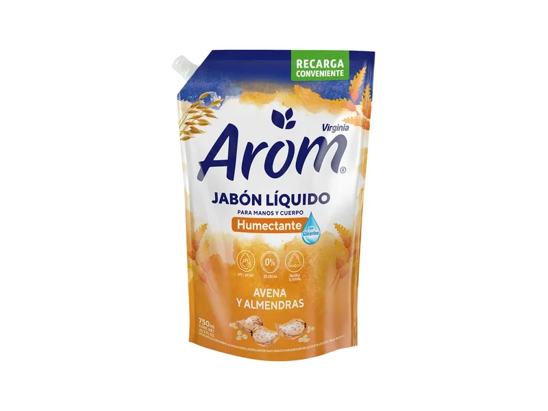 Arom Jabon Liquido Avena Y Almendras 750 Ml.