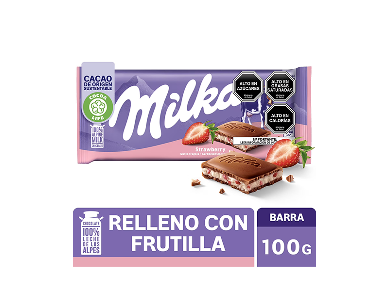 Milka Chocolate Frutilla 100 Grs.